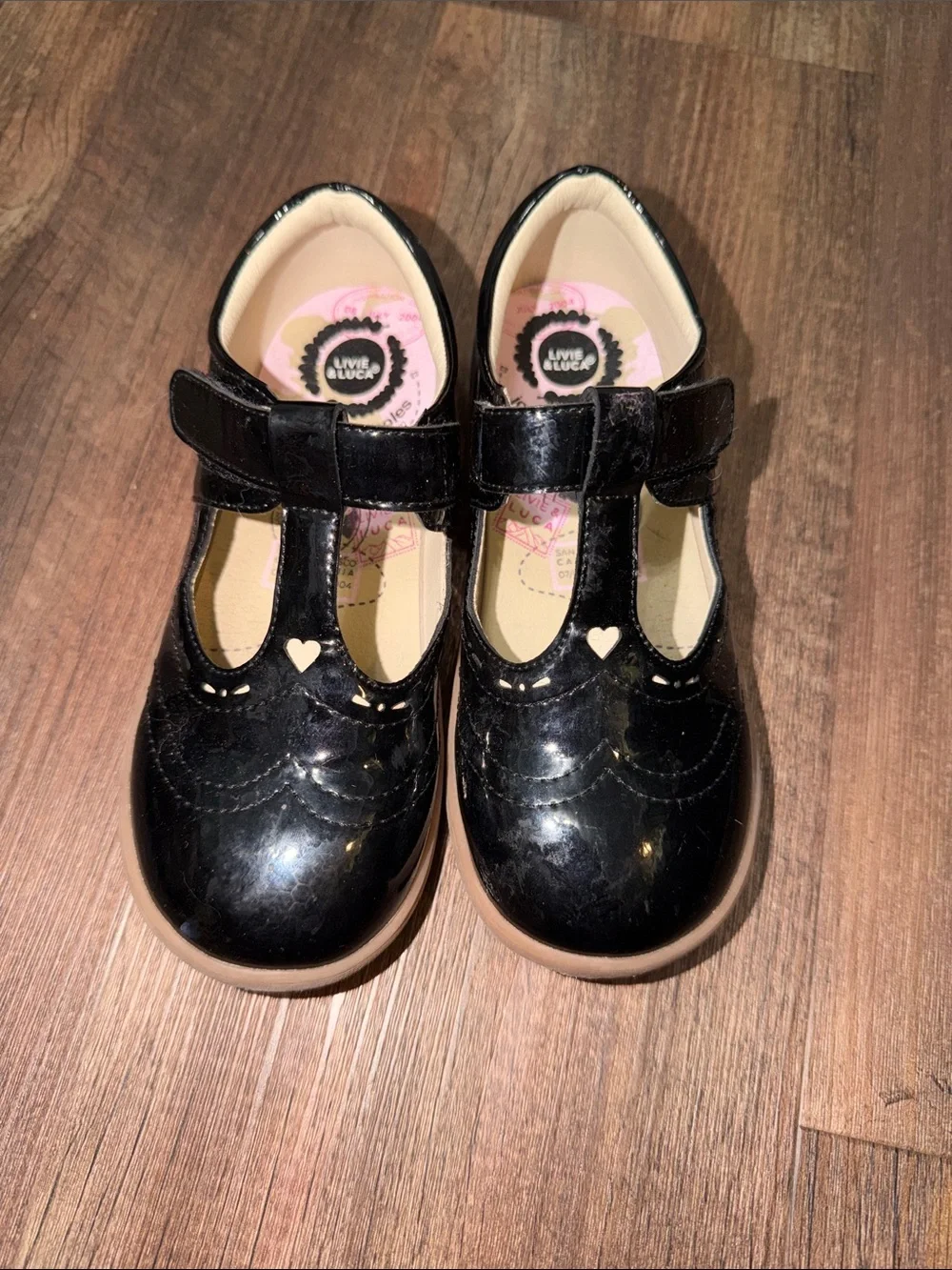 Livie & Luca Black Patent Leather Mary Jane’s Kids Shoes size 12